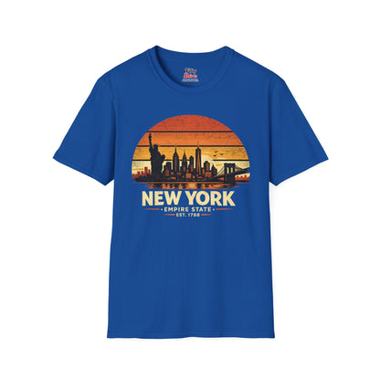 New York Skyline Sunset Unisex Softstyle T Shirt State Pride Graphic Tee Collections FS03