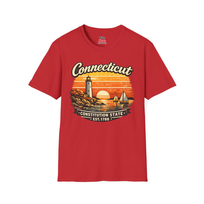 Connecticut Coastal Sunset Unisex Softstyle T Shirt State Pride Graphic Tee Collections FS03