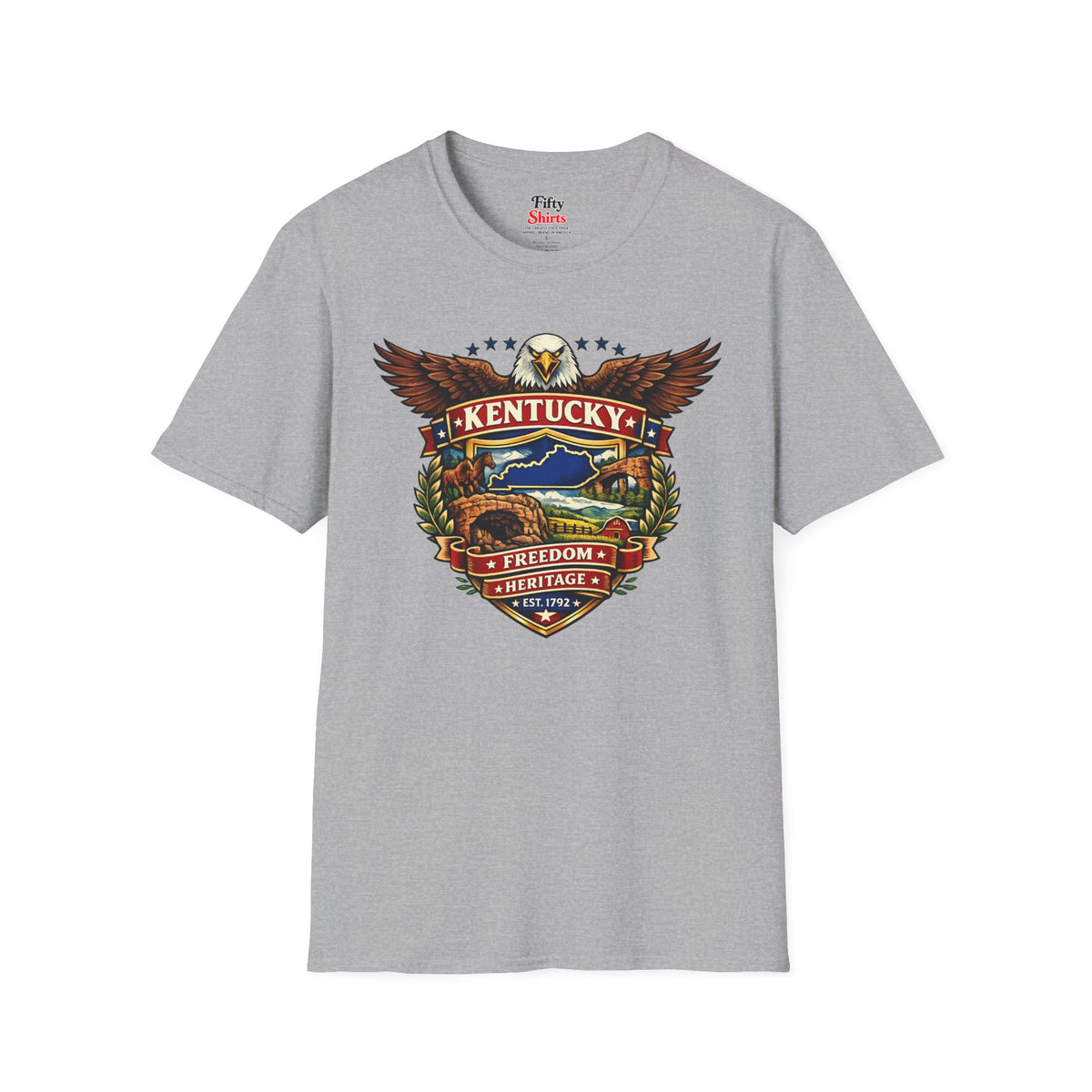 Kentucky Americana Eagle Unisex Softstyle T Shirt State Pride Graphic Tee Collections FS03