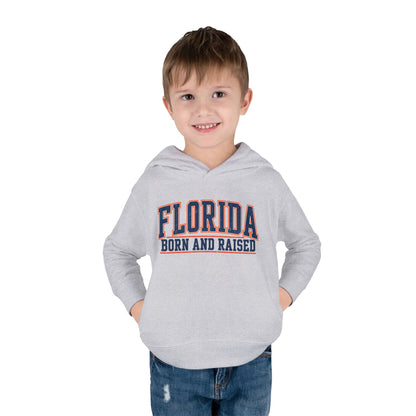 Florida Born and Raised Old-School Athletic Unisex Toddler Pullover Fleece Hoodie