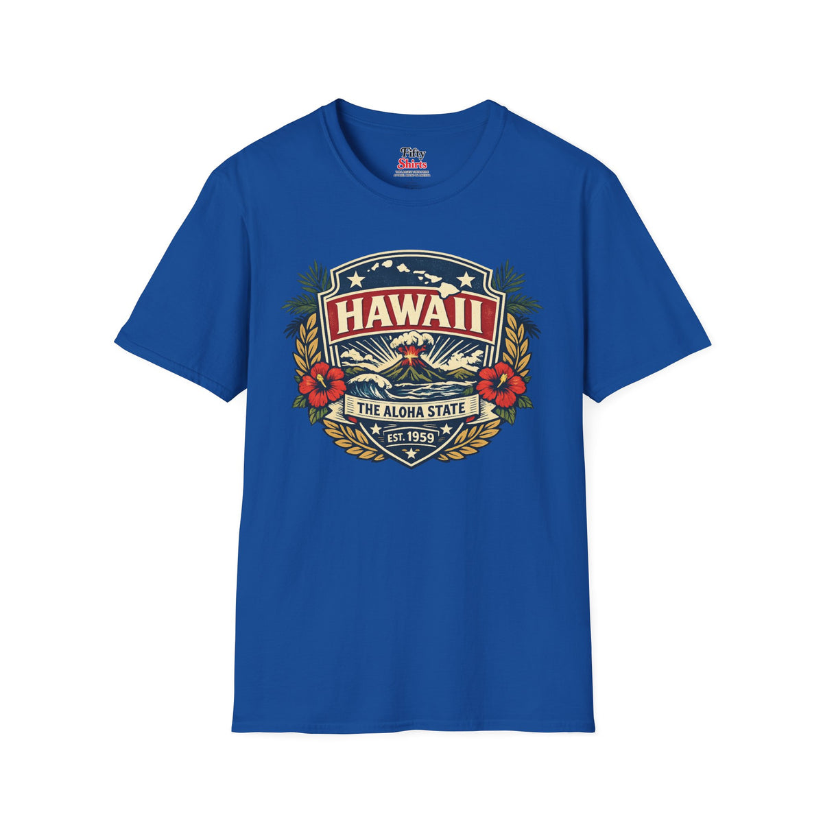 Hawaii Heritage Badge Unisex Softstyle T Shirt State Pride Graphic Tee Collections FS03