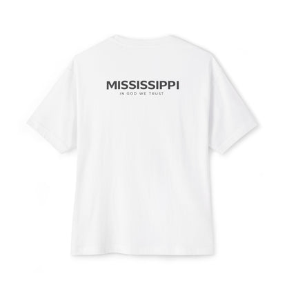 Mississippi All State In God We Trust Unisex Casual Oversized Boxy Tee