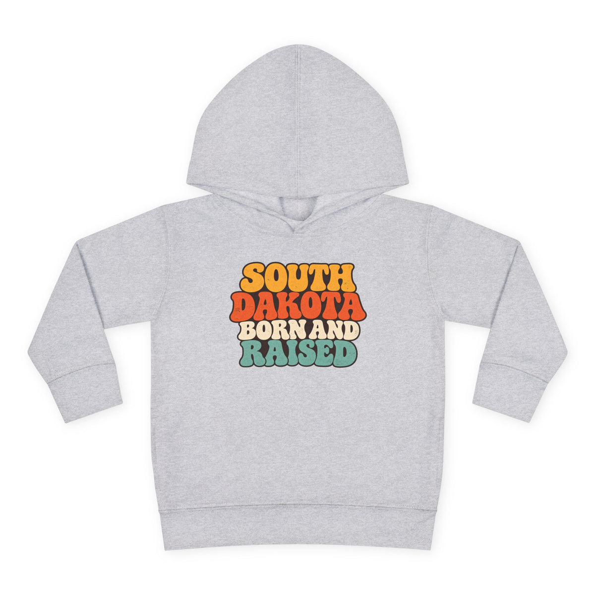 South Dakota Born and Raised Retro 1970s Unisex Toddler Pullover Fleece Hoodie