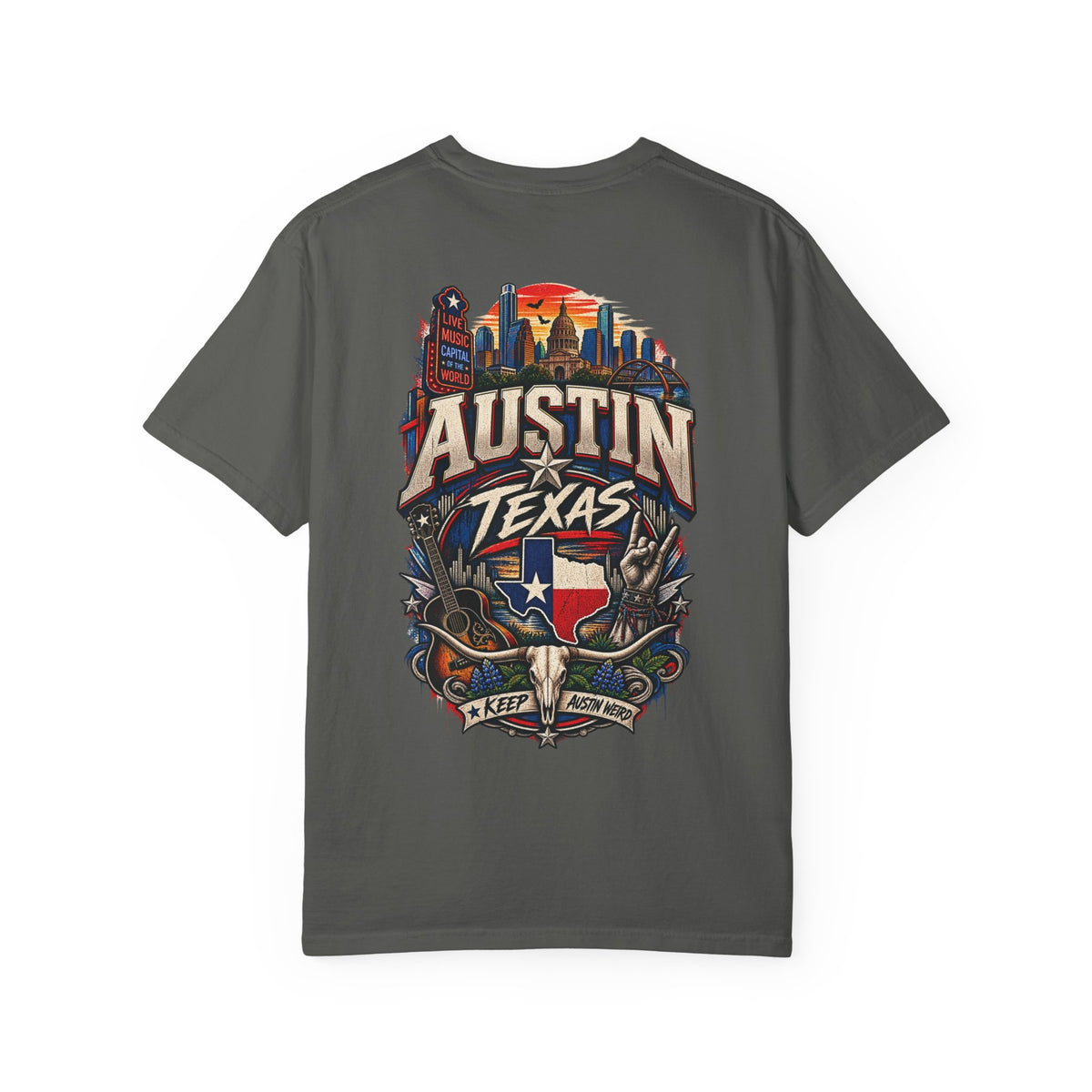 Austin Texas Unisex Comfort Color 1717 Streetwear Graphic Tee