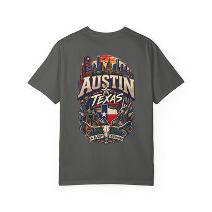 Austin Texas Unisex Comfort Color 1717 Streetwear Graphic Tee