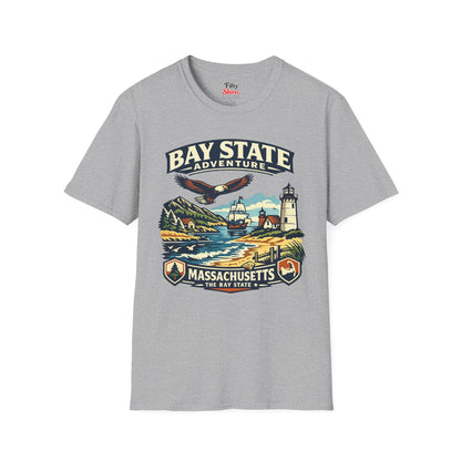 Massachusetts Bay State Adventure Unisex Softstyle T Shirt State Pride Graphic Tee Collections FS03