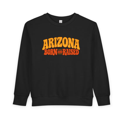 Arizona Born and Raised  Retro 1970s Southwest Unisex Toddler Sweatshirt