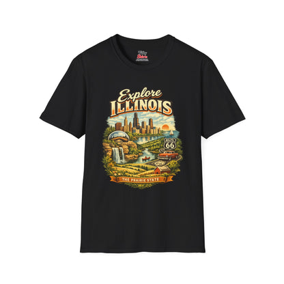 Explore Illinois Unisex Softstyle T Shirt State Pride Graphic Tee Collections FS03