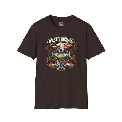 West Virginia Americana Eagle Unisex Softstyle T Shirt State Pride Graphic Tee Collections FS03