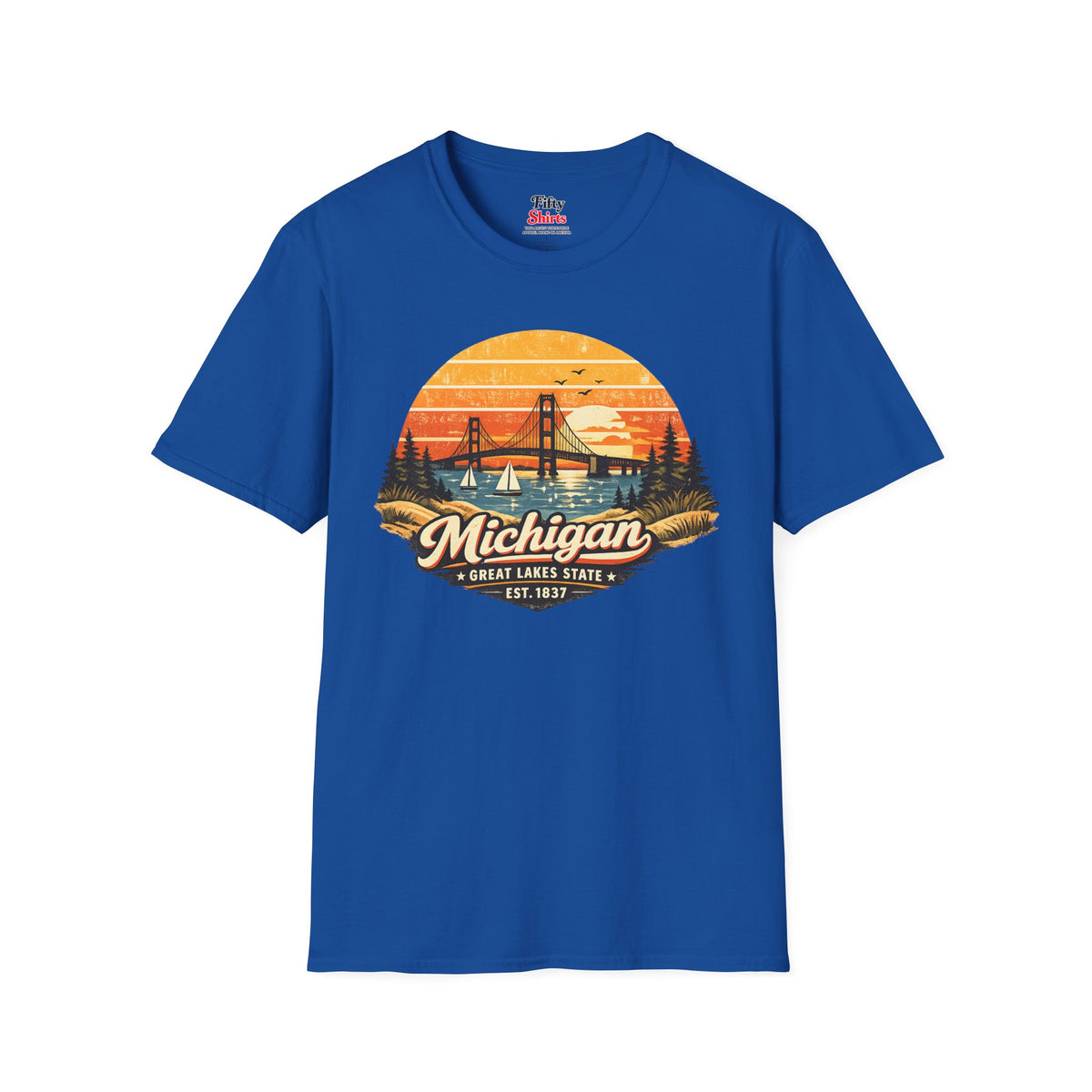 Michigan Lakeside Sunset Unisex Softstyle T Shirt State Pride Graphic Tee Collections FS03