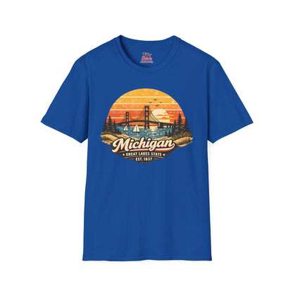 Michigan Lakeside Sunset Unisex Softstyle T Shirt State Pride Graphic Tee Collections FS03