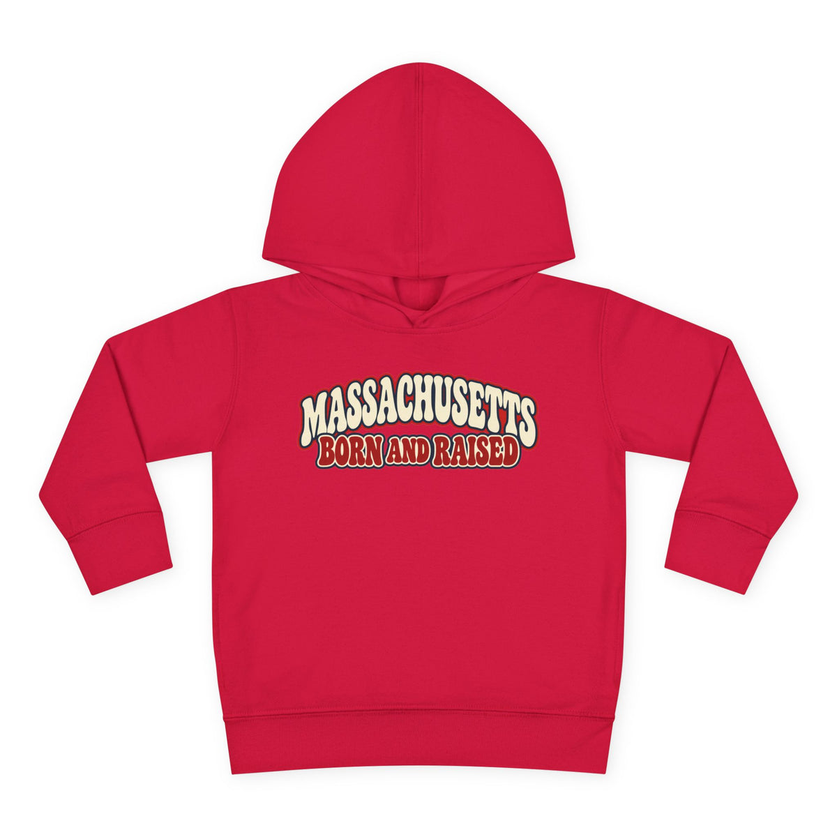 Massachusetts Born and Raised Retro 1970s Unisex Toddler Pullover Fleece Hoodie