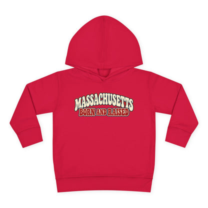 Massachusetts Born and Raised Retro 1970s Unisex Toddler Pullover Fleece Hoodie