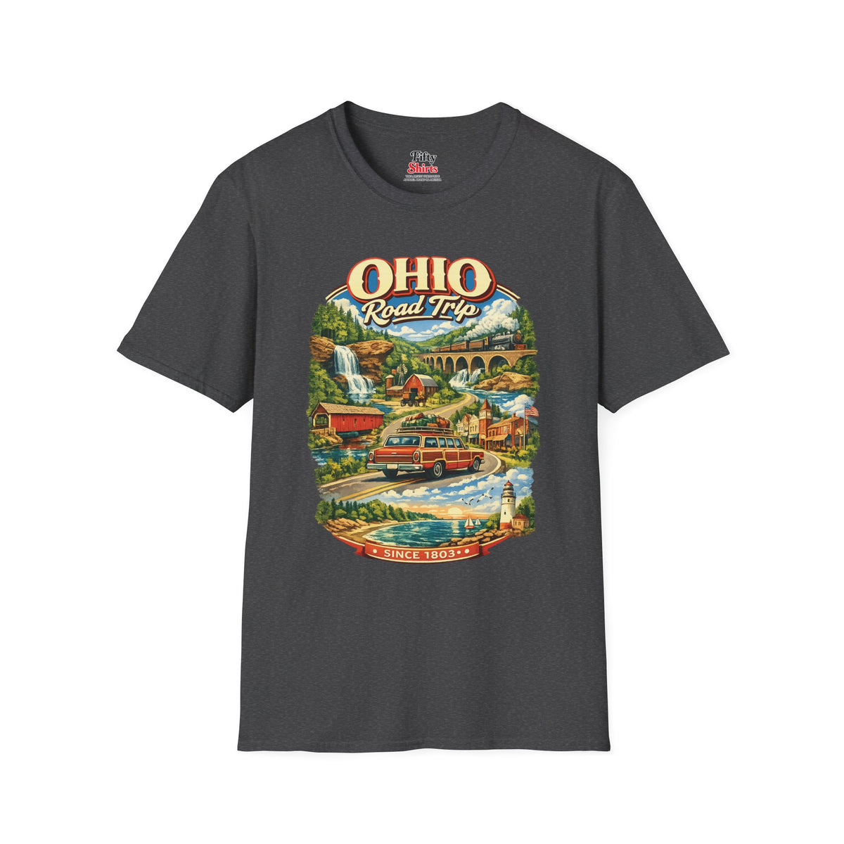 Ohio Road Trip Unisex Softstyle T Shirt State Pride Graphic Tee Collections FS03