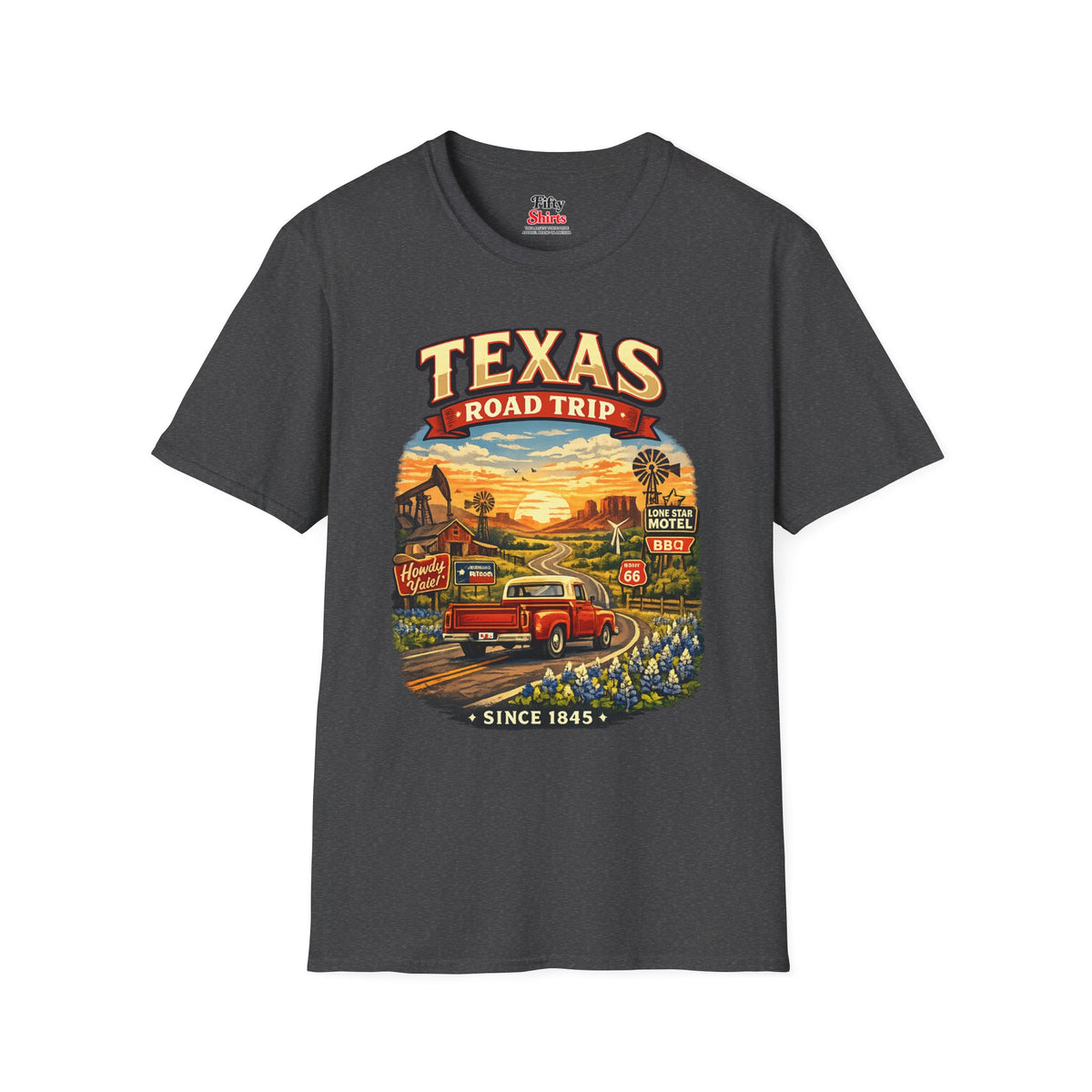 Texas Roadtrip Unisex Softstyle T Shirt State Pride Graphic Tee Collections FS03