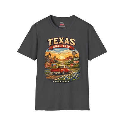 Texas Roadtrip Unisex Softstyle T Shirt State Pride Graphic Tee Collections FS03
