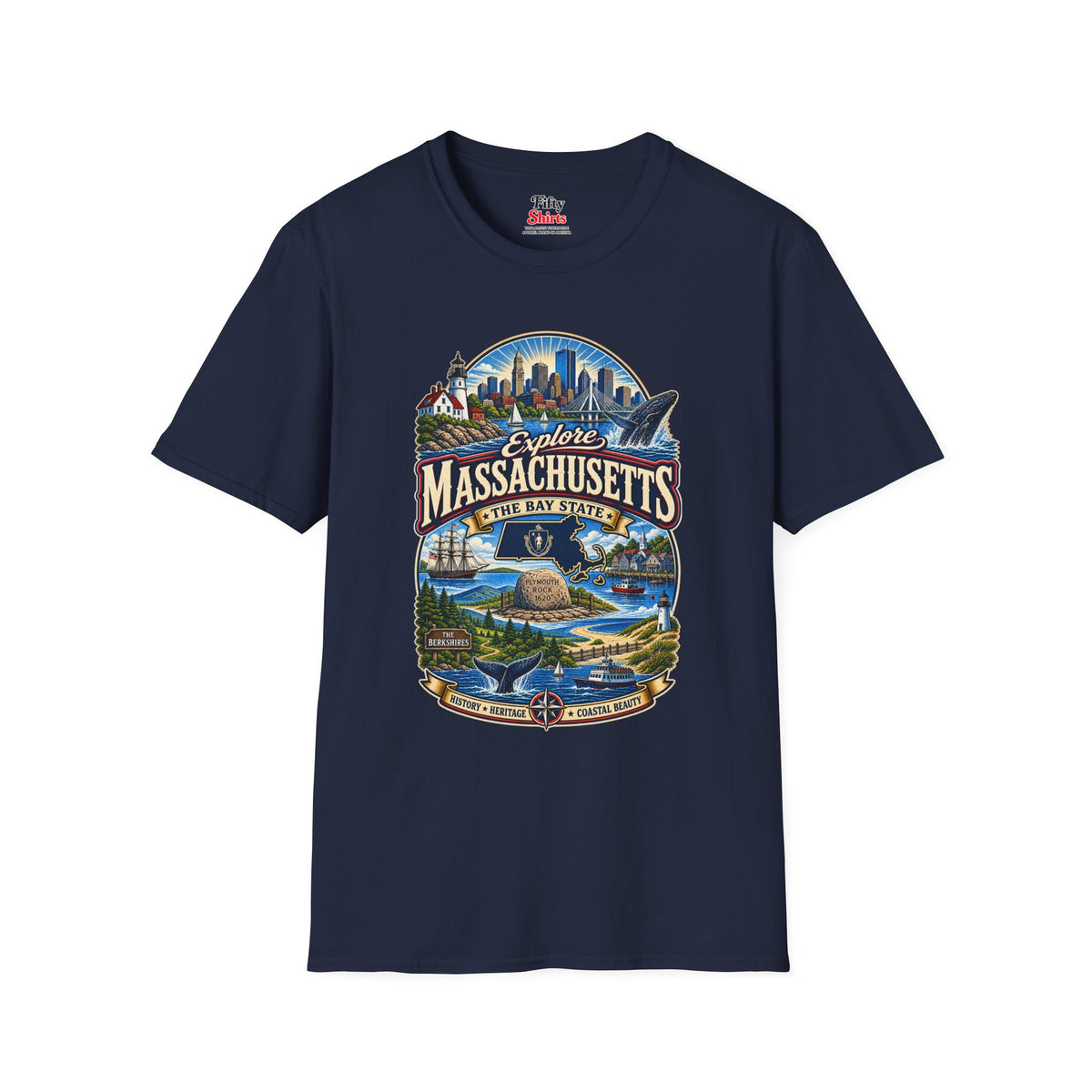 Explore Massachusetts Unisex Softstyle T Shirt State Pride Graphic Tee Collections FS03