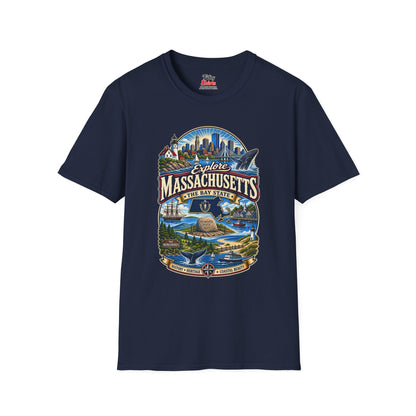 Explore Massachusetts Unisex Softstyle T Shirt State Pride Graphic Tee Collections FS03