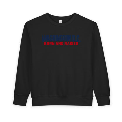 Washington DC Born and Raised Minimal Modern Unisex Toddler Sweatshirt
