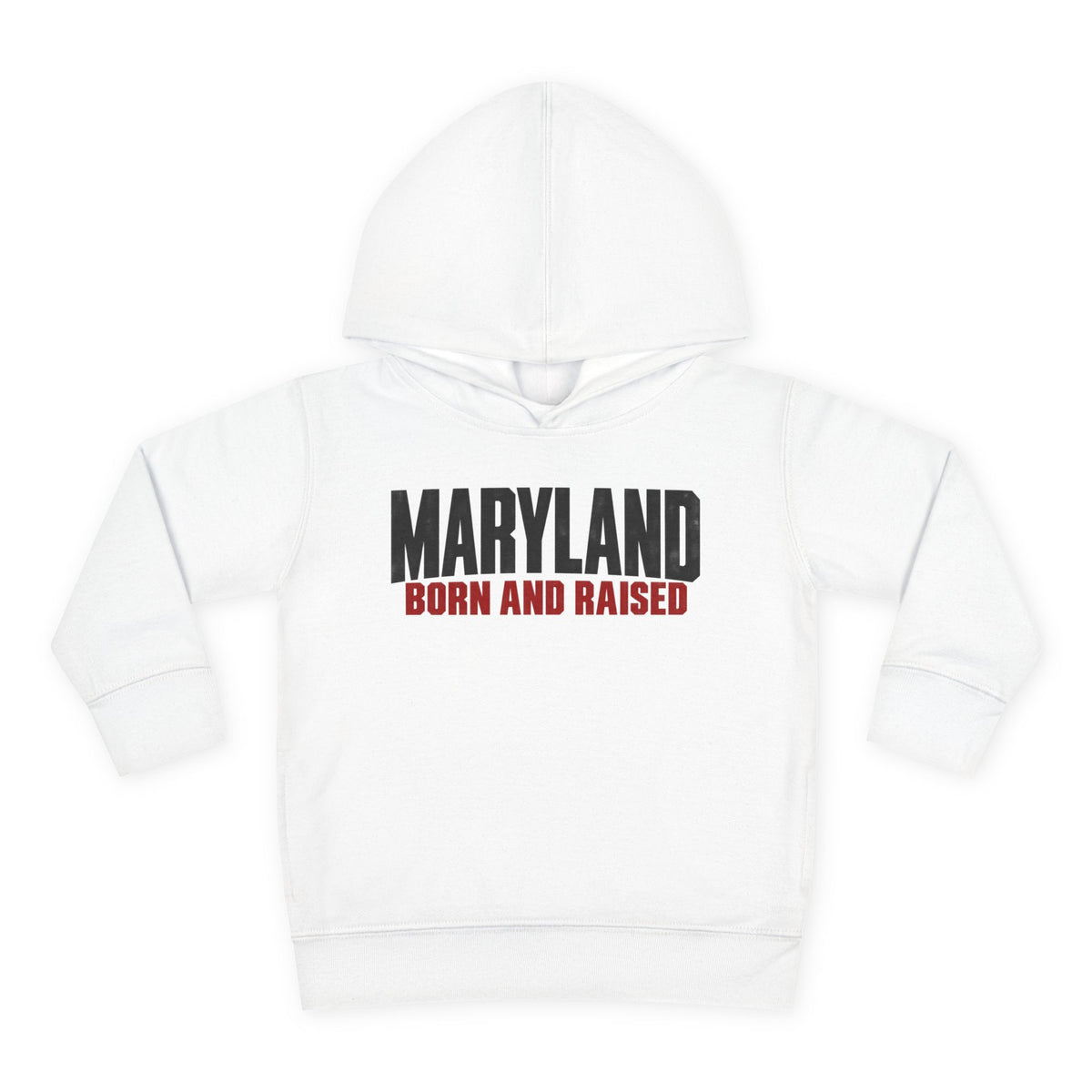 Maryland Born and Raised Modern Unisex Toddler Pullover Fleece Hoodie