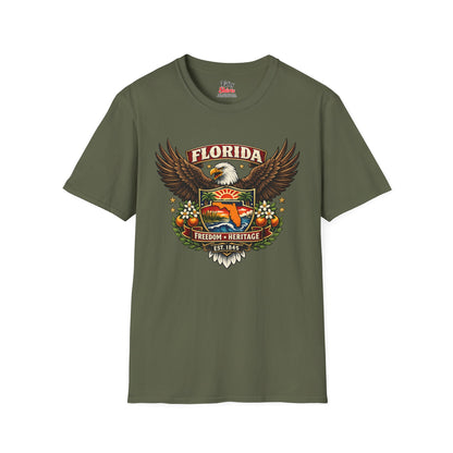 Florida Americana Eagle Unisex Softstyle T Shirt State Pride Graphic Tee Collections FS03