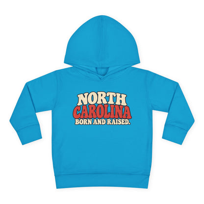 North Carolina Born and Raised Carolina Vintage Unisex Toddler Pullover Fleece Hoodie