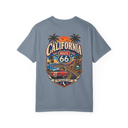 California Route 66 Style  Unisex Comfort Color 1717 Streetwear Graphic Tee
