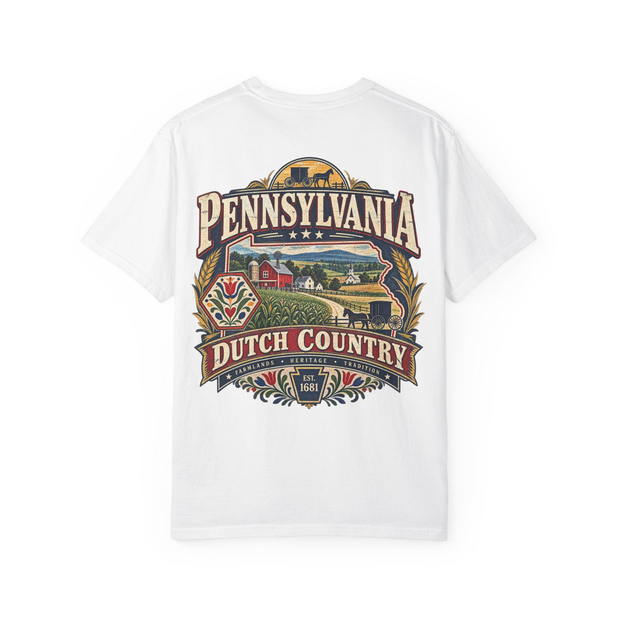 Pennsylvania Dutch Country Unisex Comfort Color 1717 Streetwear Graphic Tee