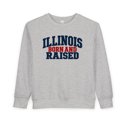 Illinois Born and Raised Rustic Midwest Americana Unisex Toddler Sweatshirt