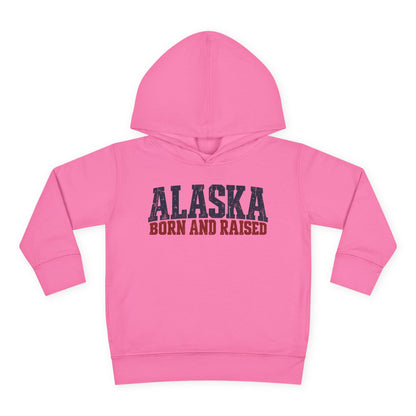 Alaska Born and Raised Bold Northern Workwear Unisex Toddler Pullover Fleece Hoodie