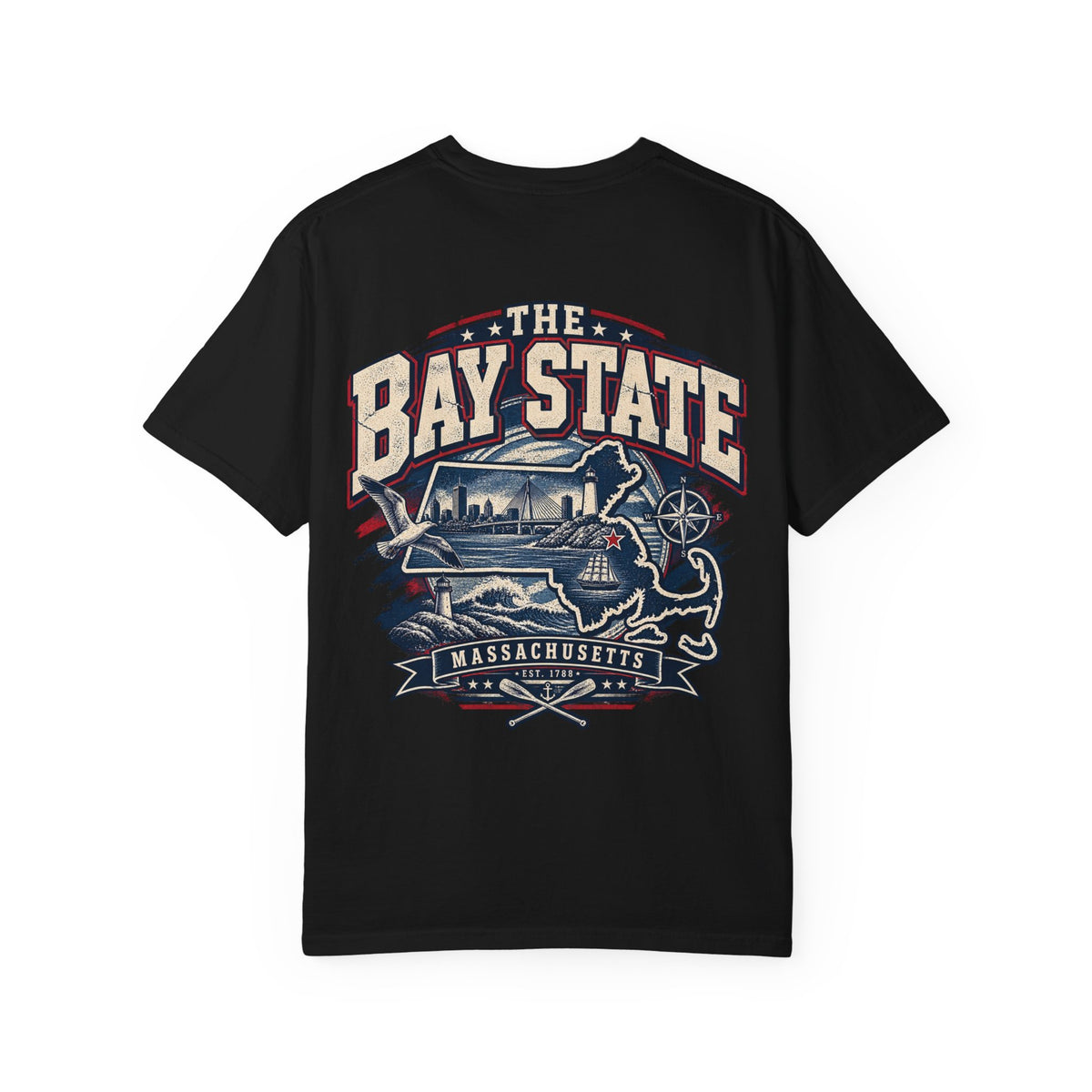Massachusetts Bay State Streetwear Unisex Comfort Color 1717 Streetwear Graphic Tee