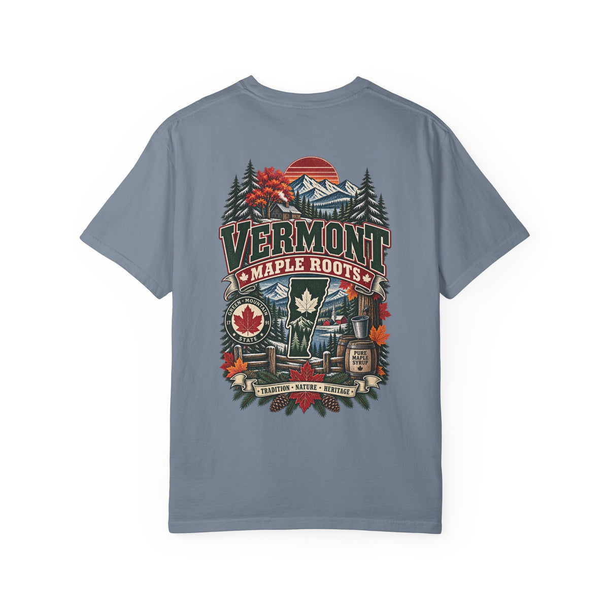 Vermont Maple Roots Unisex Comfort Color 1717 Streetwear Graphic Tee
