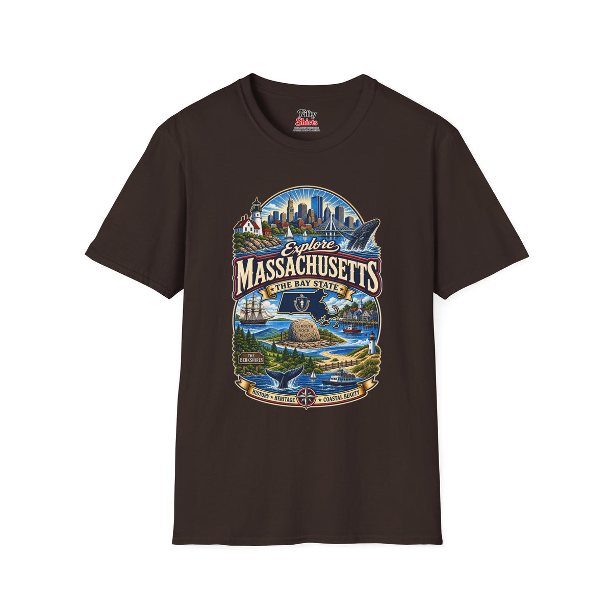 Explore Massachusetts Unisex Softstyle T Shirt State Pride Graphic Tee Collections FS03