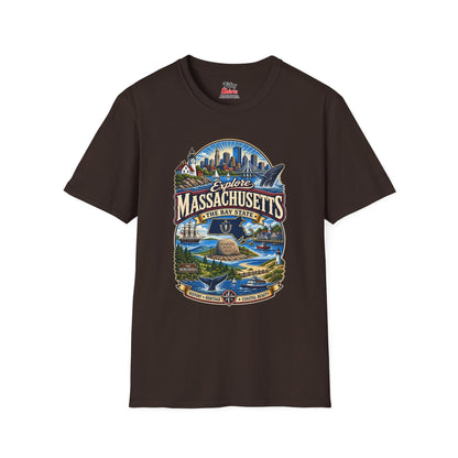 Explore Massachusetts Unisex Softstyle T Shirt State Pride Graphic Tee Collections FS03