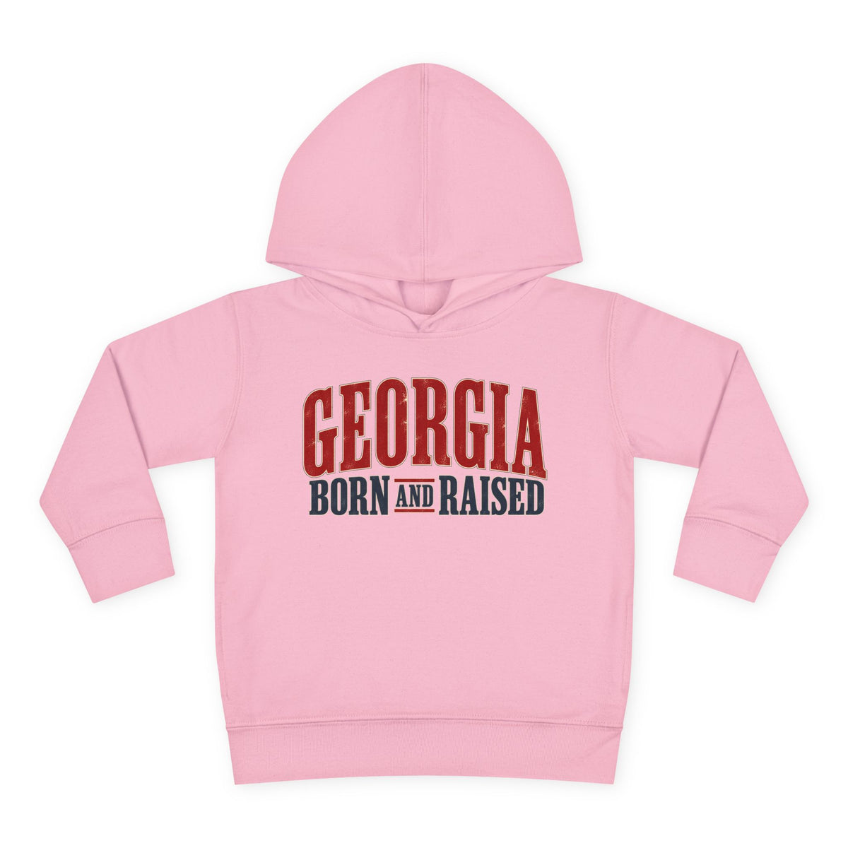 Georgia Born and Raised Southern Heritage Unisex Toddler Pullover Fleece Hoodie