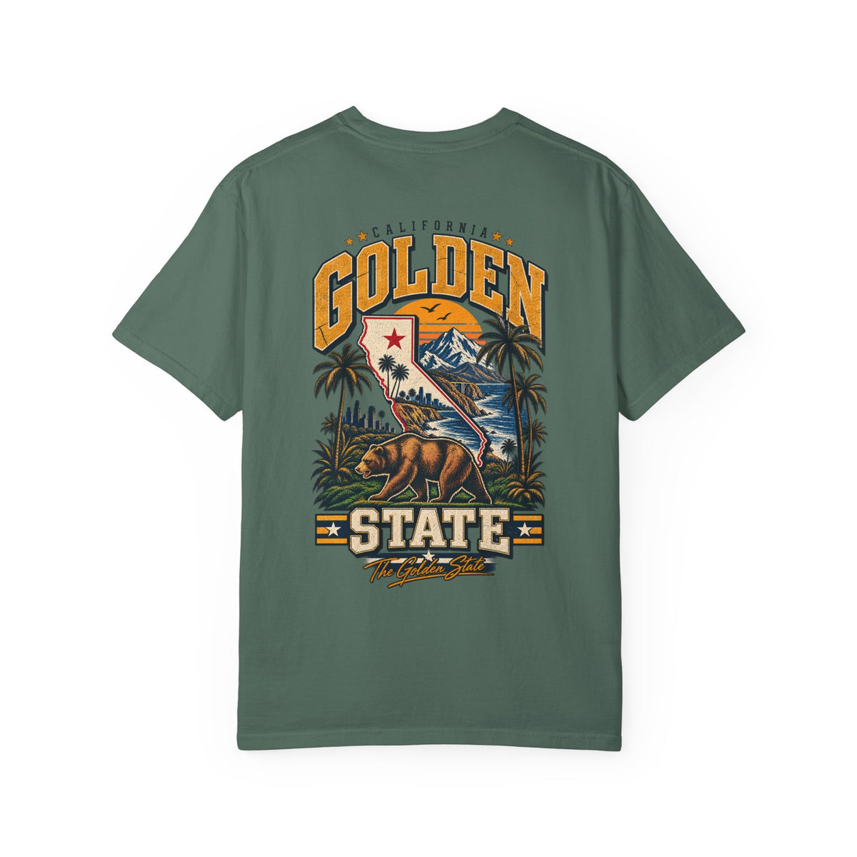 California Golden State Streetwear  Unisex Comfort Color 1717 Streetwear Graphic Tee