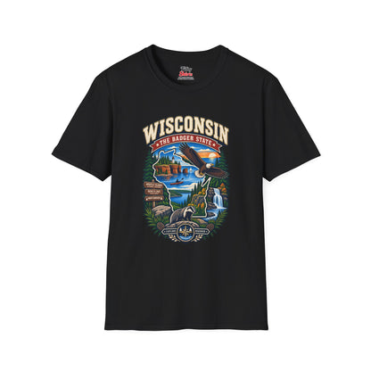 Wisconsin Badger State Adventure Unisex Softstyle T Shirt State Pride Graphic Tee Collections FS03