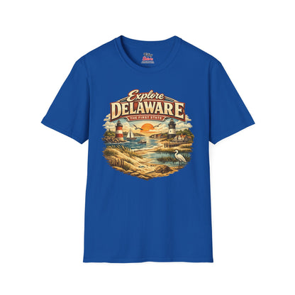 Explore Delaware Unisex Softstyle T Shirt State Pride Graphic Tee Collections FS03