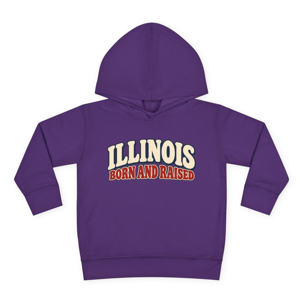 Illinois Born and Raised Retro 1970s Unisex Toddler Pullover Fleece Hoodie
