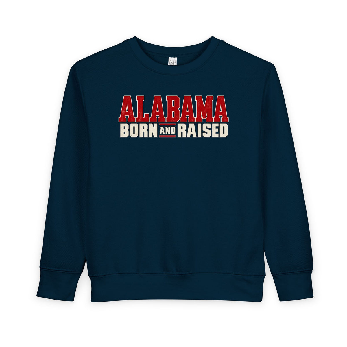 Alabama Born and Raised Premium Southern Streetwear Unisex Toddler Sweatshirt