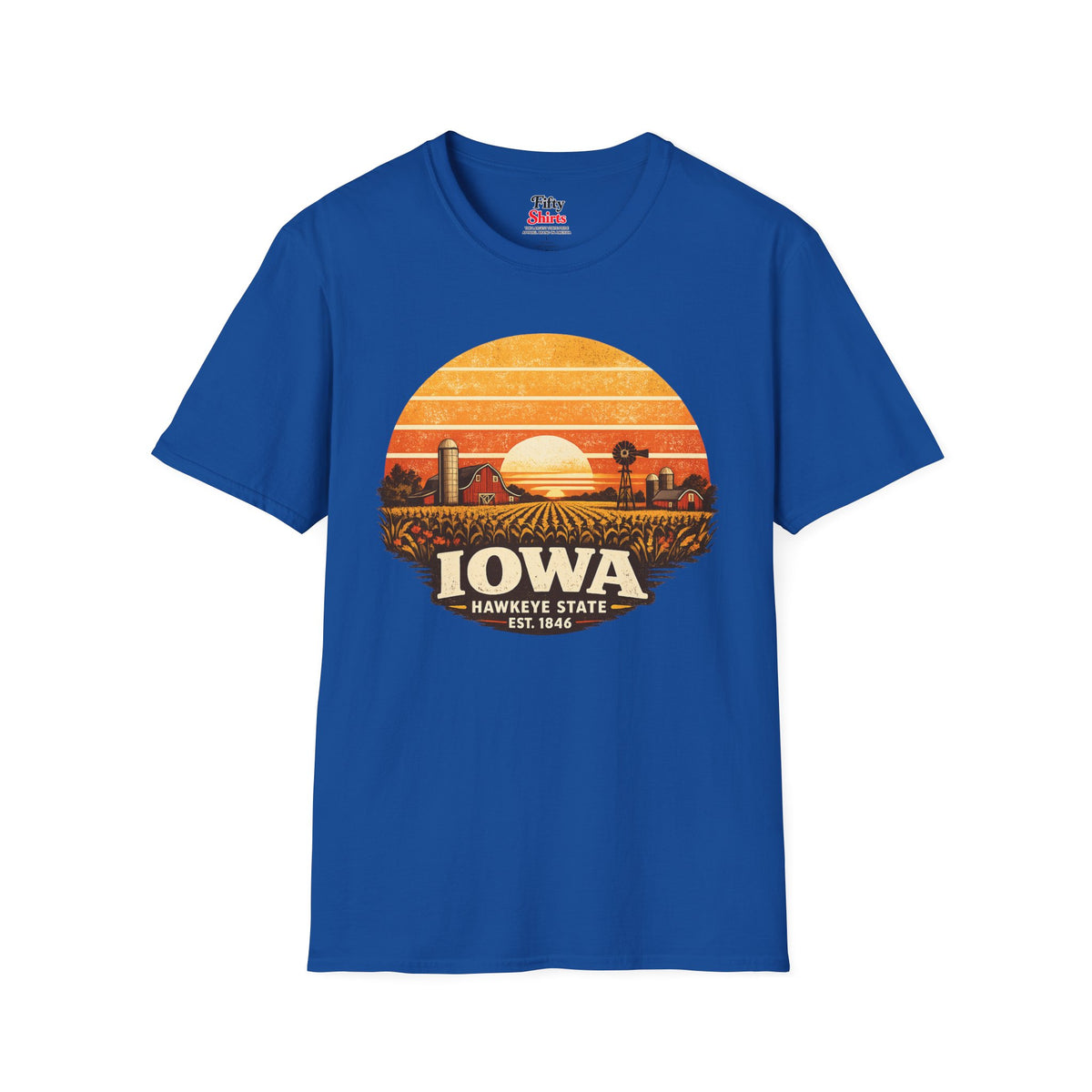 Iowa Prairie Sunset Unisex Softstyle T Shirt State Pride Graphic Tee Collections FS03