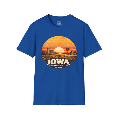 Iowa Prairie Sunset Unisex Softstyle T Shirt State Pride Graphic Tee Collections FS03
