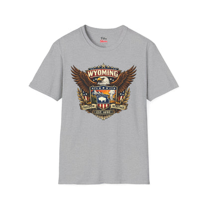 Wyoming Americana Eagle Unisex Softstyle T Shirt State Pride Graphic Tee Collections FS03