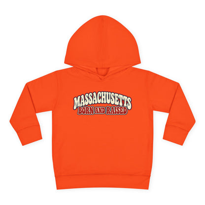 Massachusetts Born and Raised Retro 1970s Unisex Toddler Pullover Fleece Hoodie