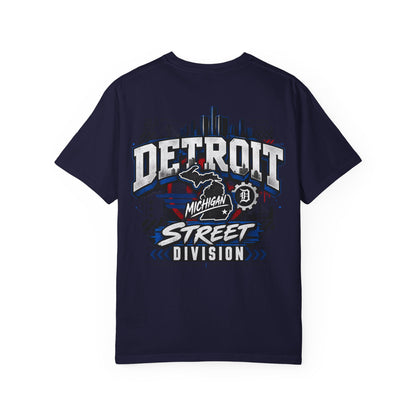 Michigan Detroit Street Division Unisex Comfort Color 1717 Streetwear Graphic Tee