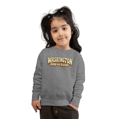 Washington Born and Raised Vintage 1970s Unisex Toddler Sweatshirt