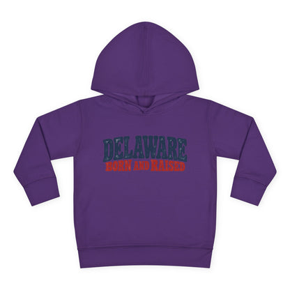Delaware Born and Raised Retro 1970s Unisex Toddler Pullover Fleece Hoodie
