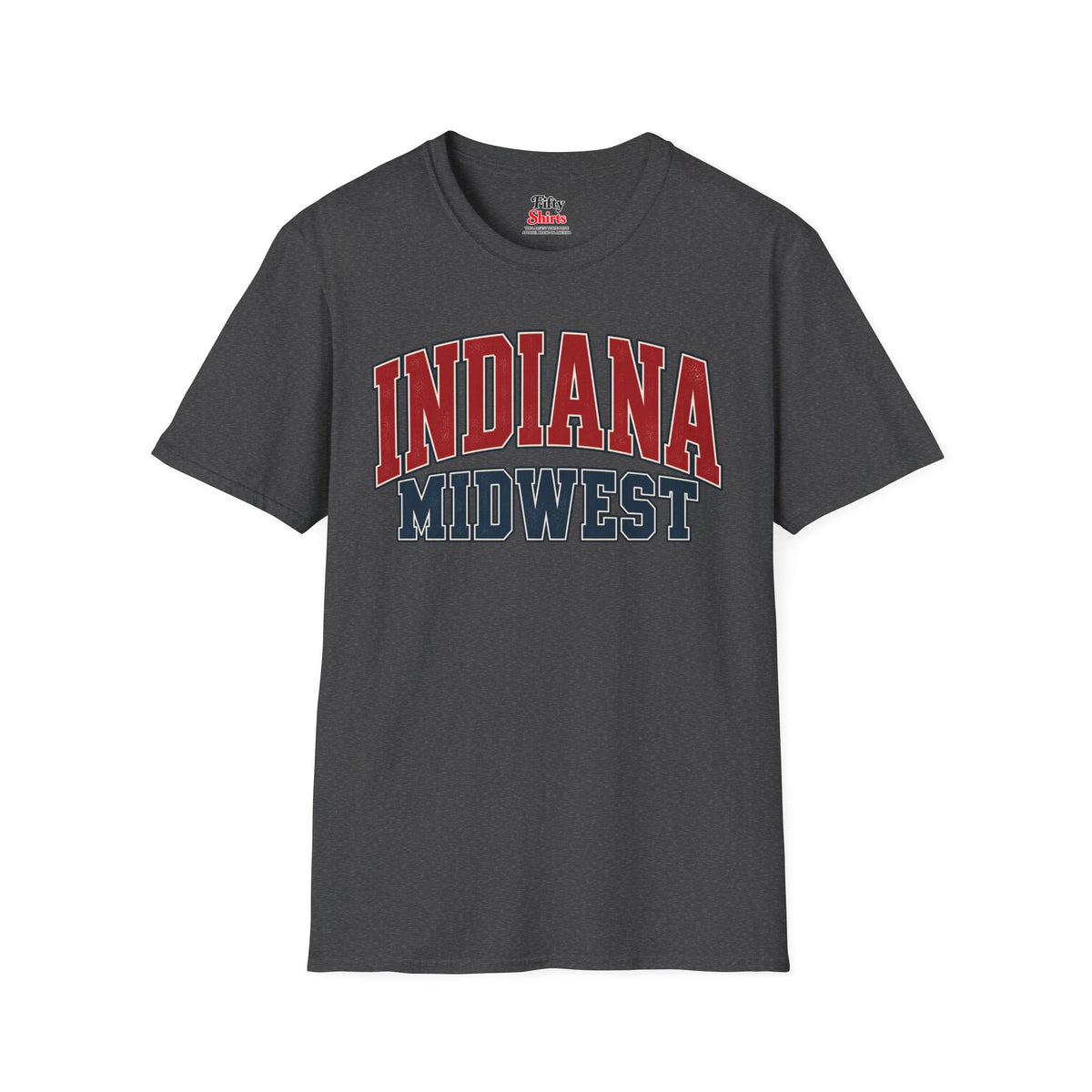 Indiana Midwest Unisex Softstyle T Shirt State Name Graphic Tee