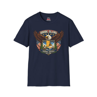 Rhode Island Americana Eagle Unisex Softstyle T Shirt State Pride Graphic Tee Collections FS03