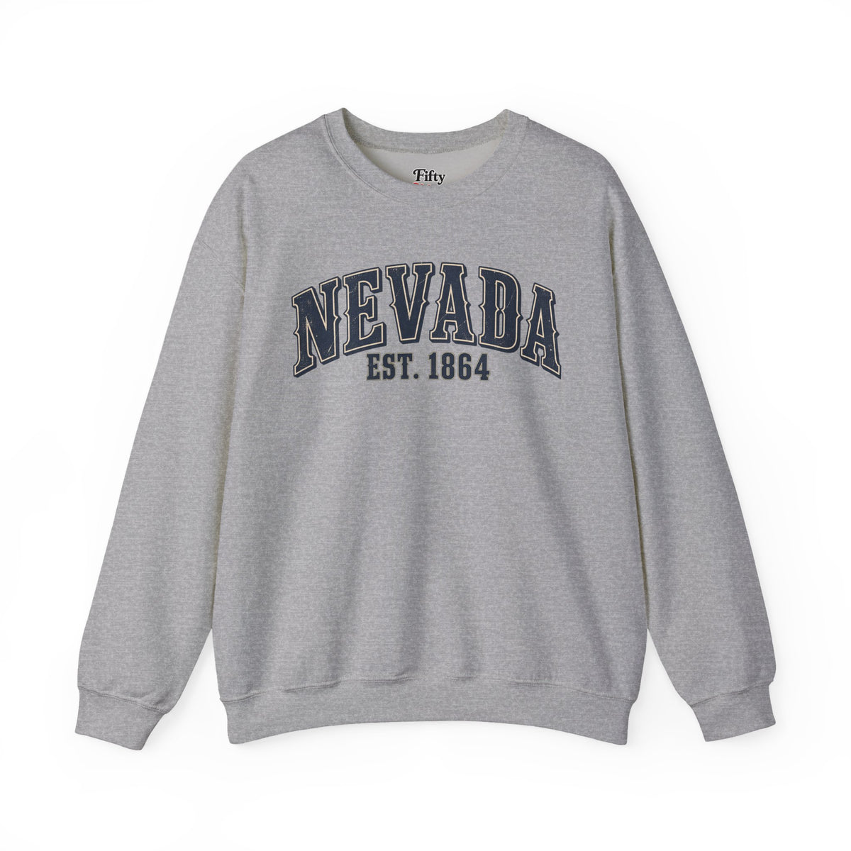 Nevada Est 1864 Unisex Crewneck Sweatshirt State Name Graphic